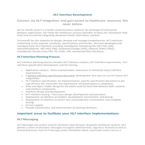 Hl7 interface development