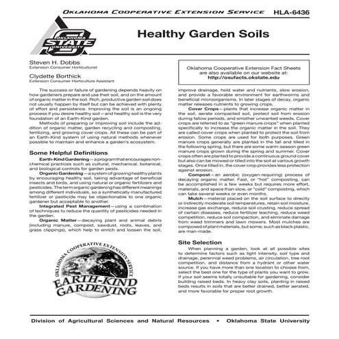Healthy Garden Soils and Drought Mitigation - Oklahoma State University