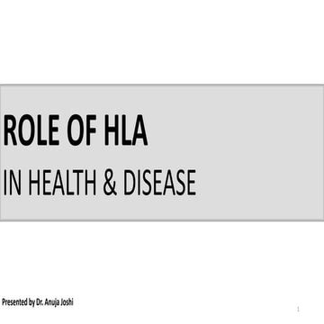 HLA in Health & Disease