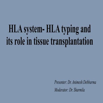 Hla typing and its role in tissue transplantation