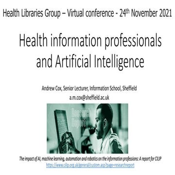 Health information professionals and Artificial Intelligence