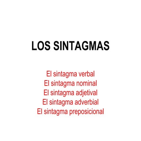 La estructura de los sintagmas