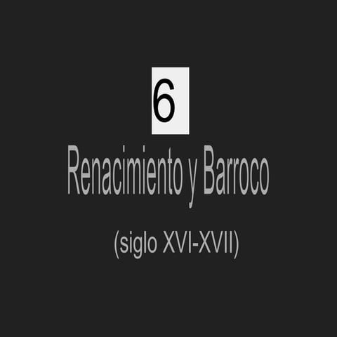 6. Poesía del Renacimiento y Barroco