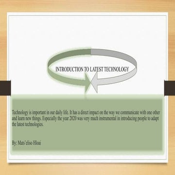 Introduction to latest technology by 038