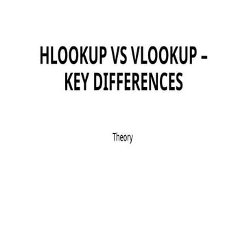 HLOOKUP vs VLOOKUP – Key Differences- first  for