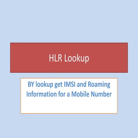 Hlr lookup 
