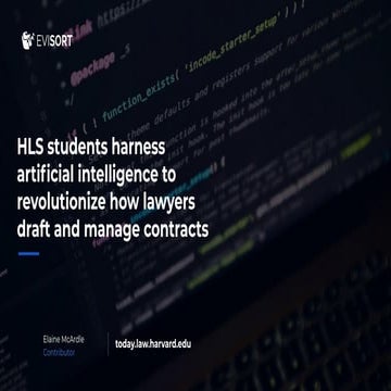 HLS Students Harness Artificial Intelligence to Revolutionize How Lawyers Dra...