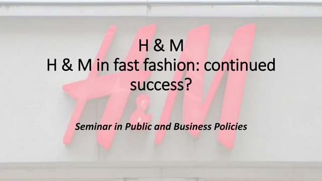 Brand Study of H&M | PPT