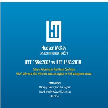 HMcK IEEE1584:2018 - What it Means