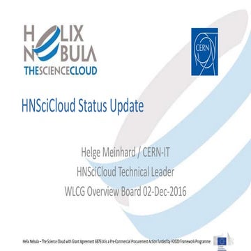 HNSciCloud Status Update