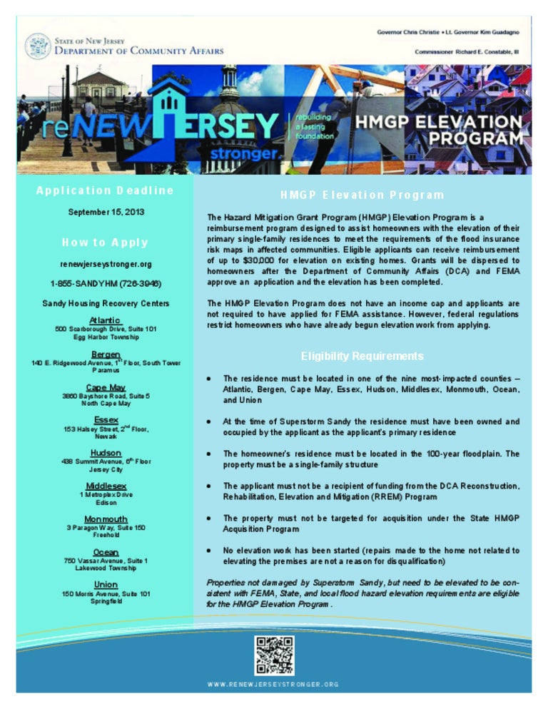 NJ Hazard Mitigation Grant Program information