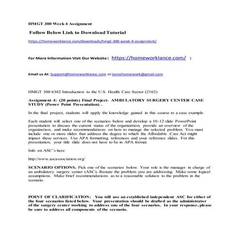 Hmgt 300 week 4 assignment