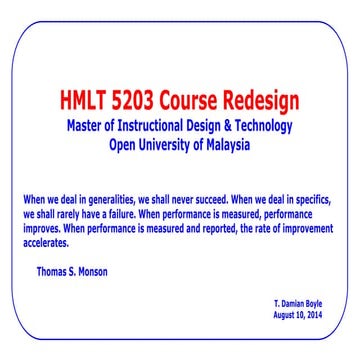 Instructional Design Online Course Outline and Justifications (MIDT ...