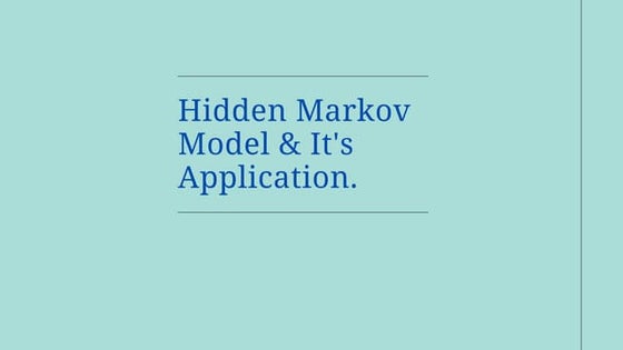 HMM (Hidden Markov Model) | PPT