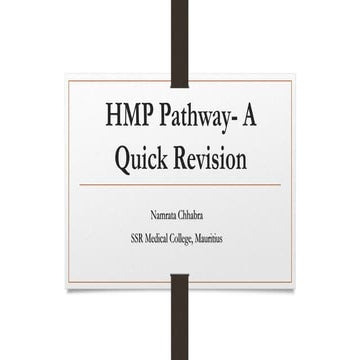 HMP Pathway-  A Quick Revision
