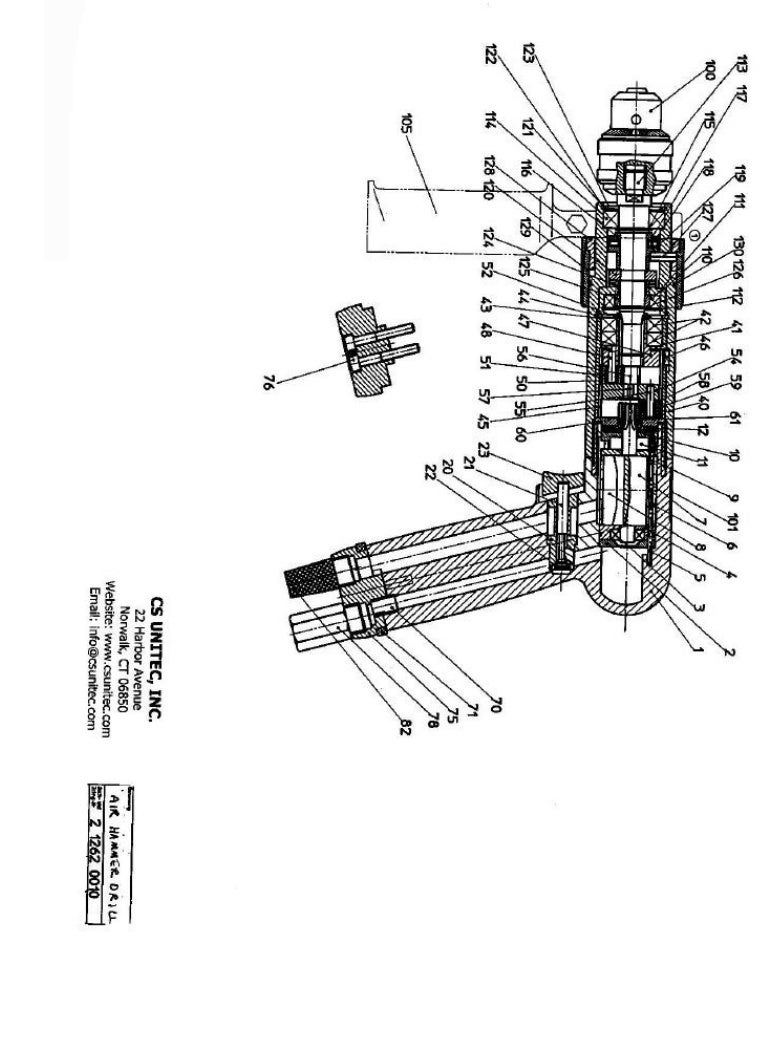 CS Unitec Pneumatic Rotary Hammer Drill Schematic 2 1262 0010