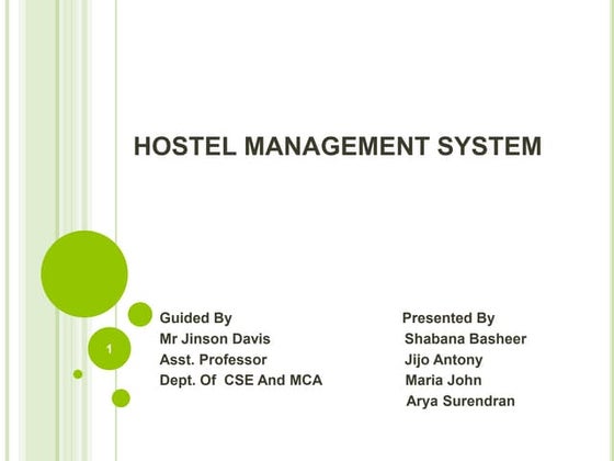 Hostel management system ppt | PPT