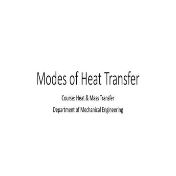 Modes of Heat Transfer Conduction Convection and Radiation | PPTX