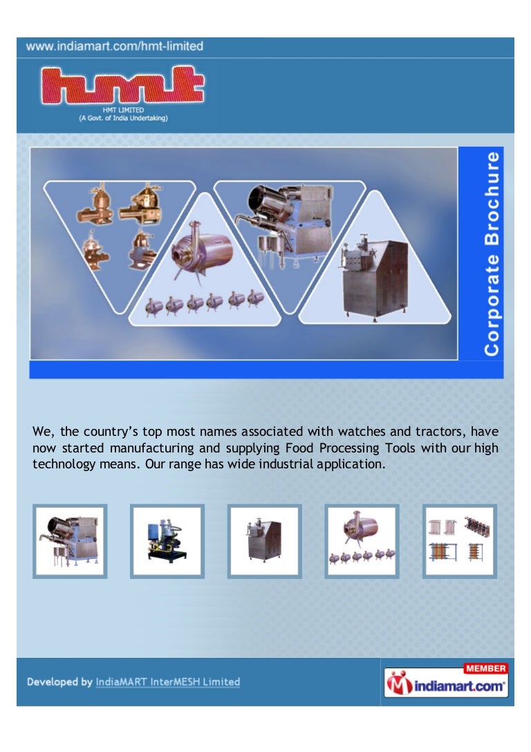 HMT Limited, Aurangabad, Food Processing Machinery