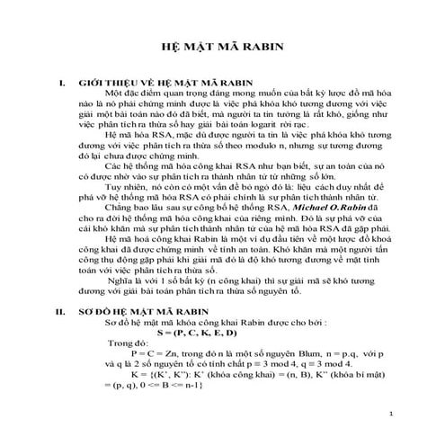 Hệ mật mã Rabin