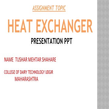 Heat and Mass transfer (TUSHAR SHAHARE) (PPT)