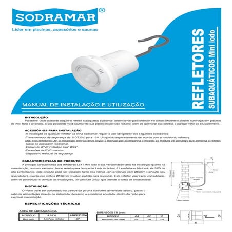 Manual de iluminação Led Pool para piscina - Sodramar | PDF