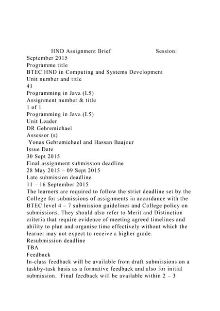               HND Assignment Brief               Session Sept.docx