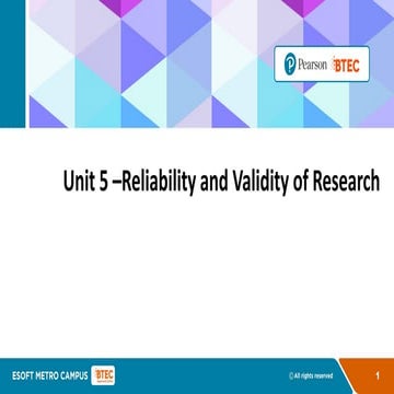 The reliability and validity of research | PPTX