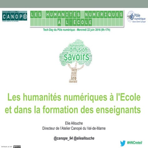 Les humanités numériques à l'Ecole et dans la formation des enseignants