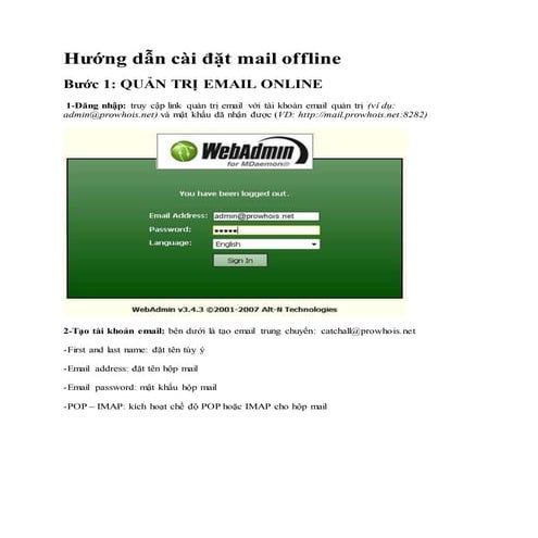 Hướng dẫn cài đặt mail offline mdeamon