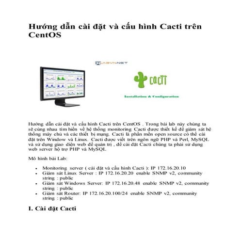 Hướng dẫn cài đặt và cấu hình cacti trên cent os