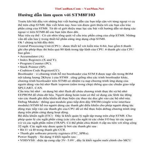 Hướng dẫn làm quen với stm8 f103 - tincanban.com