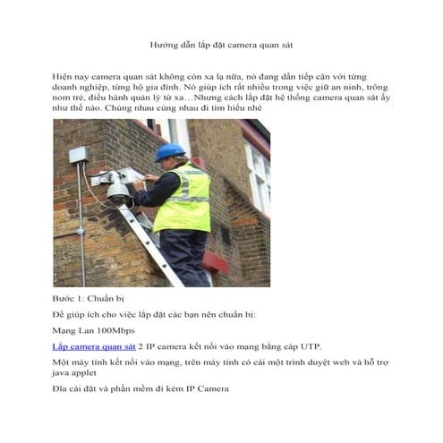 Hướng dẫn lắp đặt camera quan sát dễ học