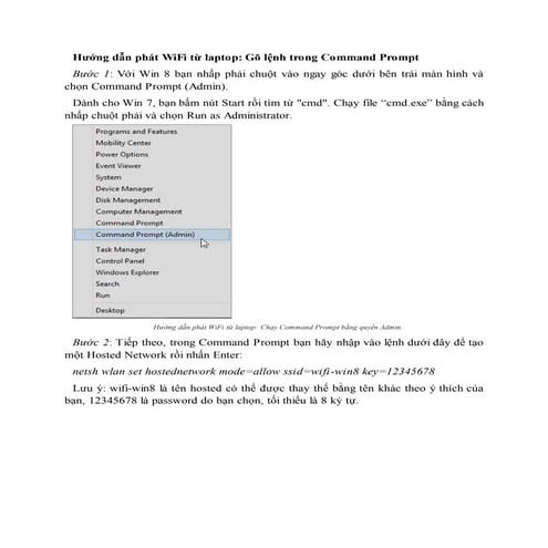 Hướng dẫn phát wi fi từ laptop tu dong