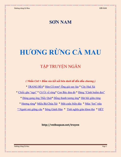HƯƠNG RỪNG CÀ MAU_Sơn Nam