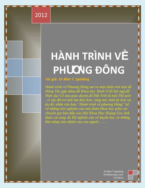 HÀNH TRÌNH VỀ PHƯƠNG ĐÔNG_ Dr Blair T.Spalding