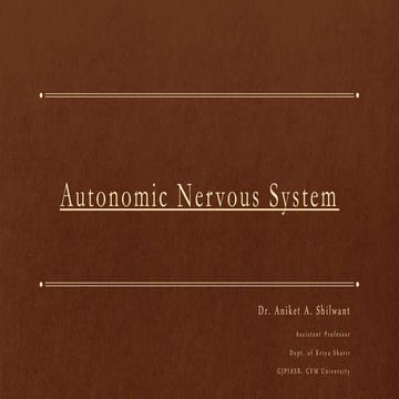 HNS PART VII - AUTONOMIC NERVOUS SYSTEM 