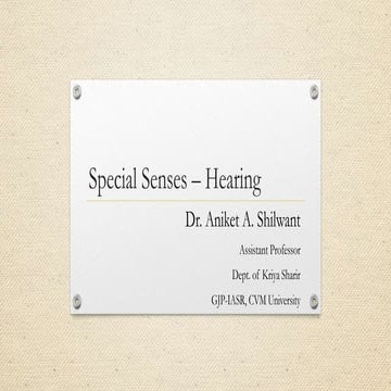HNS PART X SPECIAL SENSES AUDITORY SENSE 