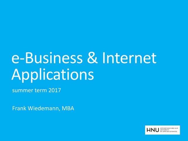 Introduction E-Business & Digital Transformation