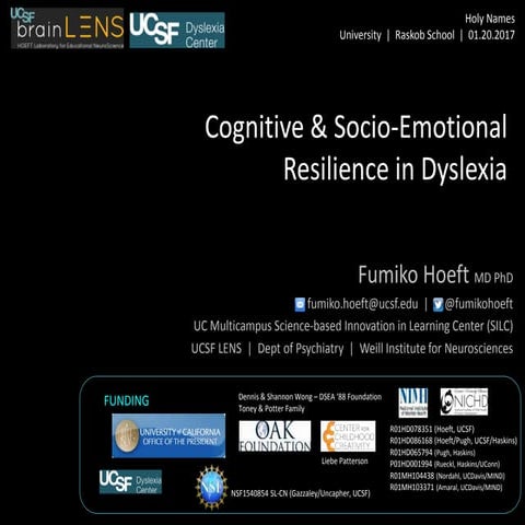 Cognitive and Socio-Emotional Resilience in Dyslexia