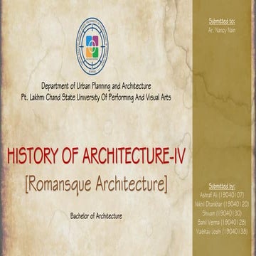 HISTORY OF ARCHITECTURE-ROMANSQUE ARCHITECTURE