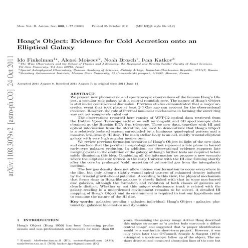 Hoag object evidence_for_cold_accretion