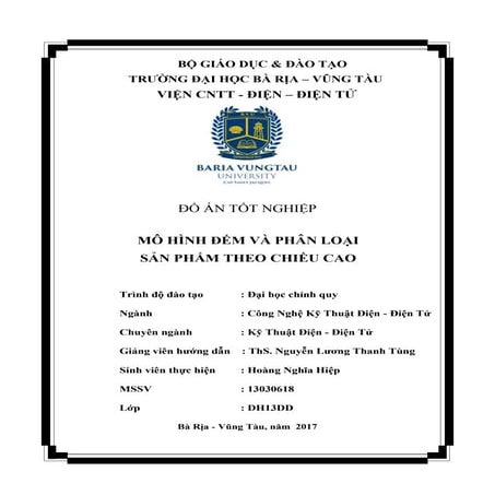 Đề tài: Mô hình phân loại sản phẩm theo chiều cao, HAY, 9đ
