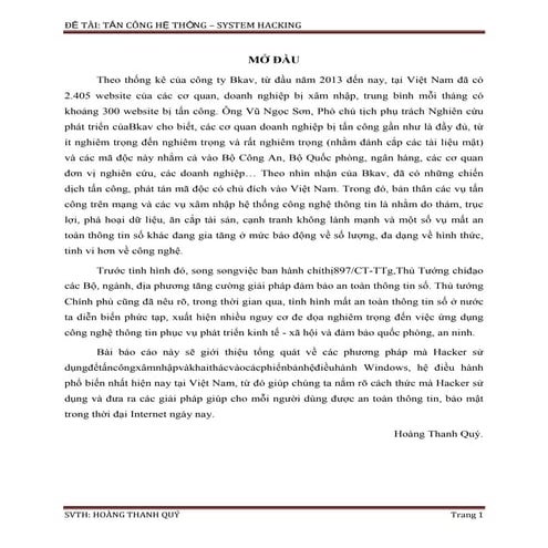 Báo cáo thực tập - Lần 1 - Hoàng Thanh Quý