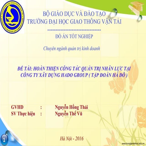 Hoàn thiện công tác quản trị nhân sự tại công ty cổ phàn hà đô group