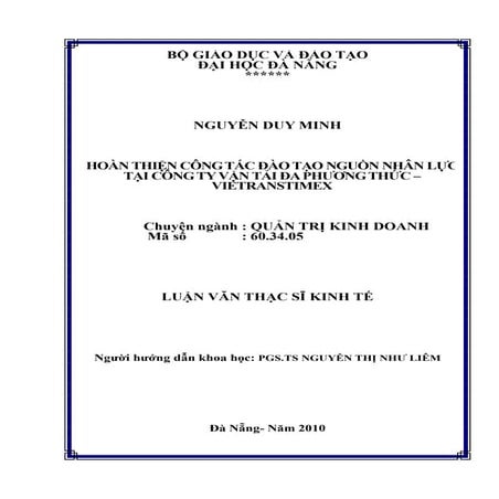 Hoan thin cong tac dao to ngun nhan lc ti cong ty vn ti da phuong thc – vietr...