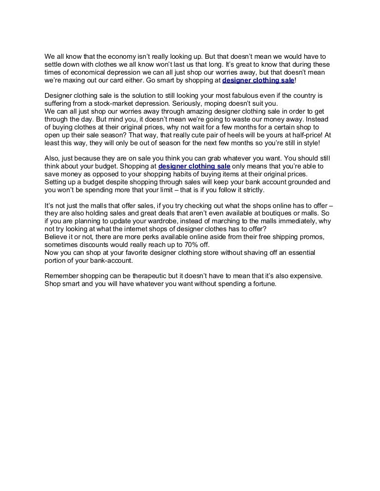 designer clothes sale