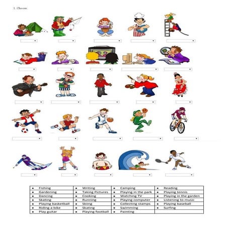 Hobbies worksheet | DOCX