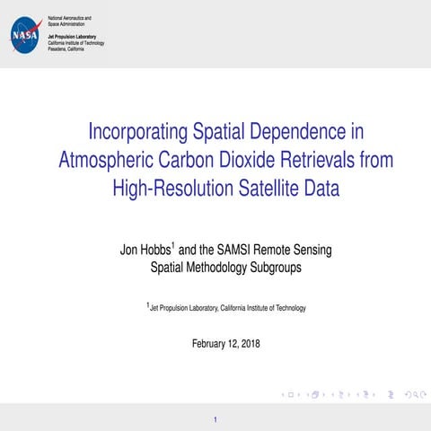 CLIM Program: Remote Sensing Workshop, Incorporating Spatial Dependence in At...