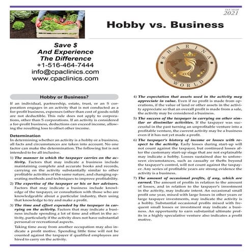 Hobby vs. business_2021